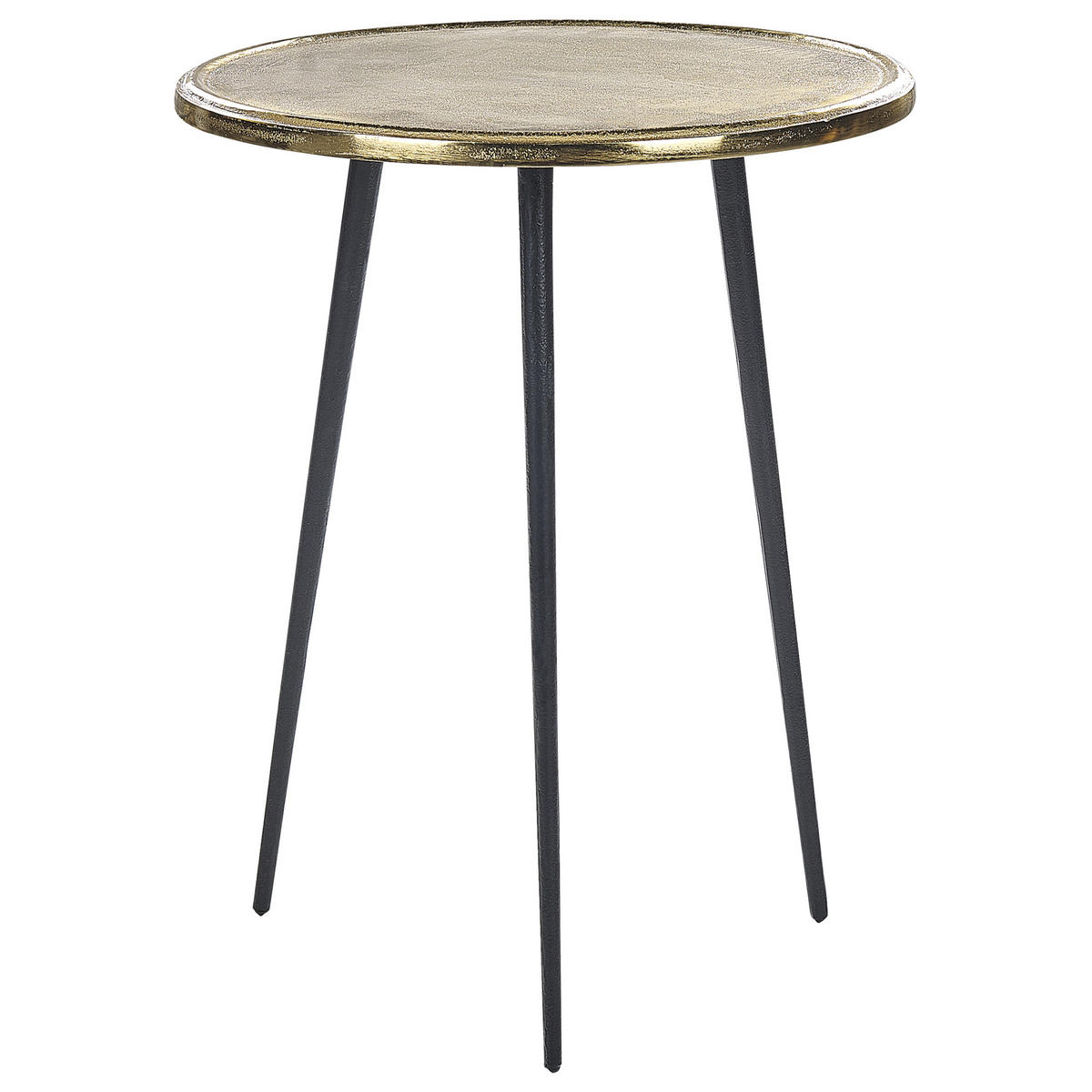 BEISTELLTISCH gold/schwarz rund 43 cm Telfer - Goldfarben/Schwarz, Metall (43/43/55cm) - Beliani