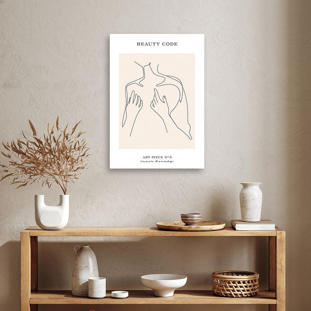 KUNSTDRUCK Beige 70/100 cm - Beige, Textil (70/100cm) - KUNSTLOFT