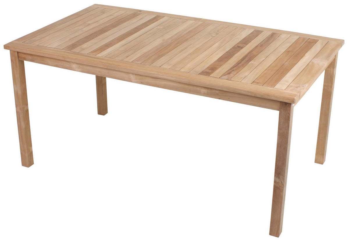 GARTENTISCH Magda rechteckig Terrassentisch - Braun, Holz (160/90/75cm) - DELUKE