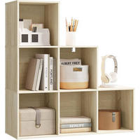 REGALE Bücherregal mit 6 Fächern, 90,5x90,5x30 cm, Helle Eiche - Eichefarben, Holzwerkstoff (90.5/90.5/30cm) - Woltu