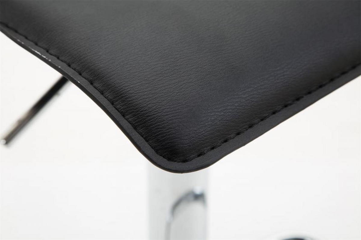 BARHOCKER Lederlook schwarz - Chromfarben/Schwarz, Textil/Metall (36/63/39cm) - CLP