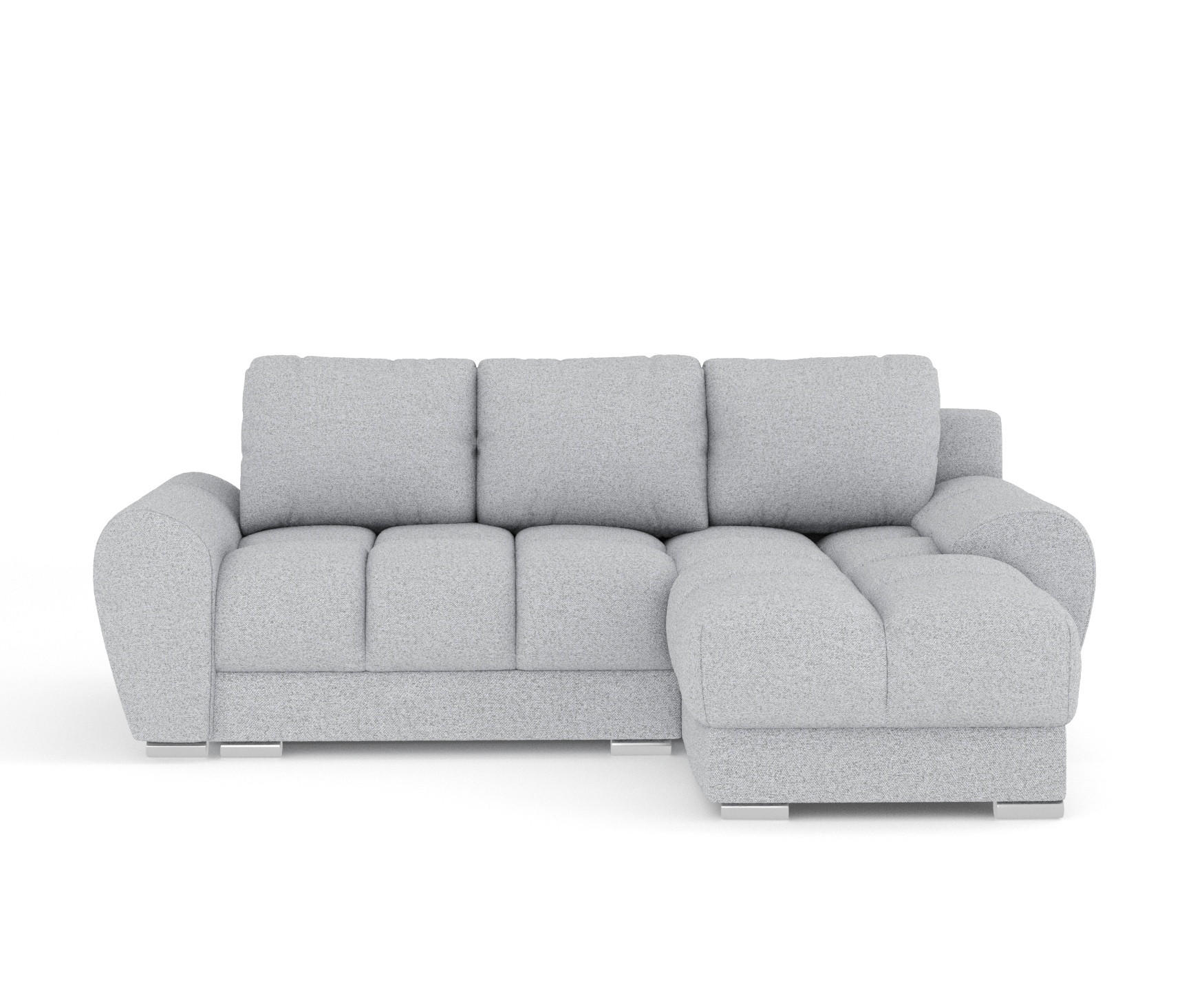 ECKSOFA MIT SCHLAFFUNKTION Peebles Hellgrau Webstoff - Chromfarben/Hellgrau, Holz/Holzwerkstoff (256/175cm) - Maison de Reve