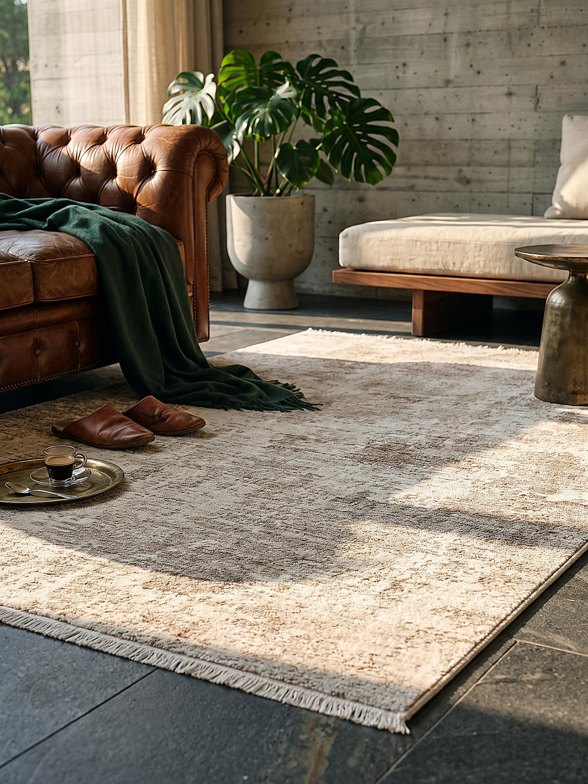 KURZFLORTEPPICH Abstrakt SCRIVIA Polypropylen Beige 160 x 230 cm - Beige, Textil (160/230cm) - KADIMA DESIGN
