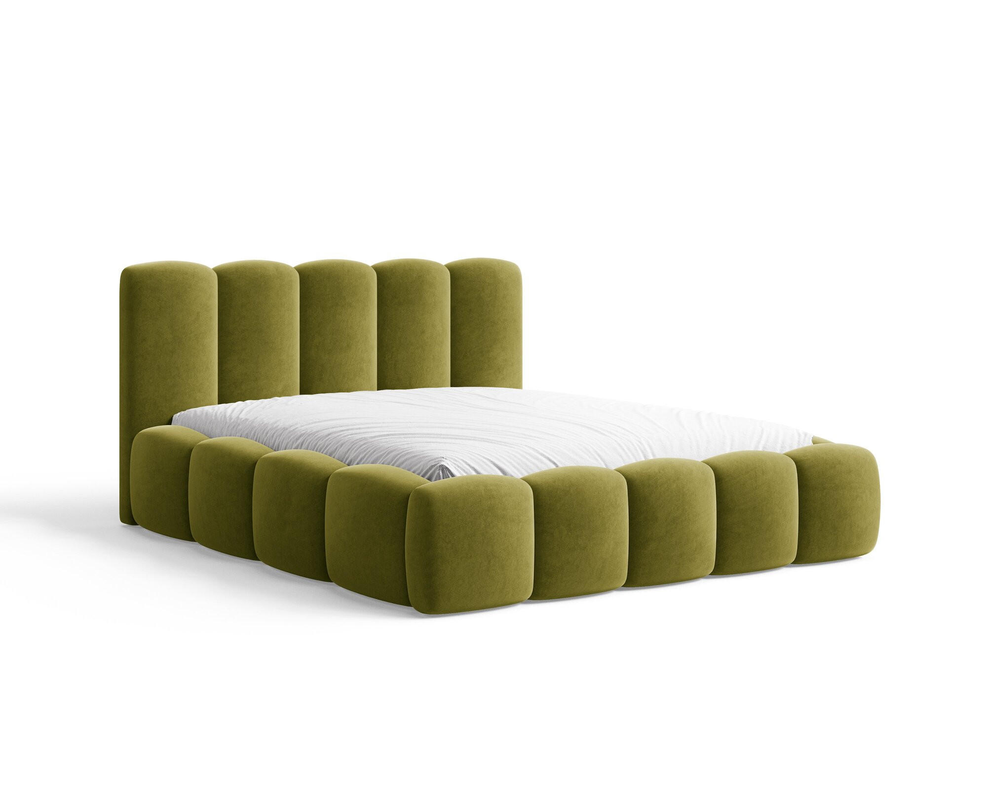 POLSTERBETT - Bett 18 - 140x200 - Olivgrün (Riviera 36) - Olivgrün, Holzwerkstoff (140/200cm) - Möblo