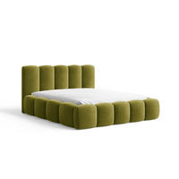 POLSTERBETT - Bett 18 - 140x200 - Olivgrün (Riviera 36) - Olivgrün, Holzwerkstoff (140/200cm) - Möblo