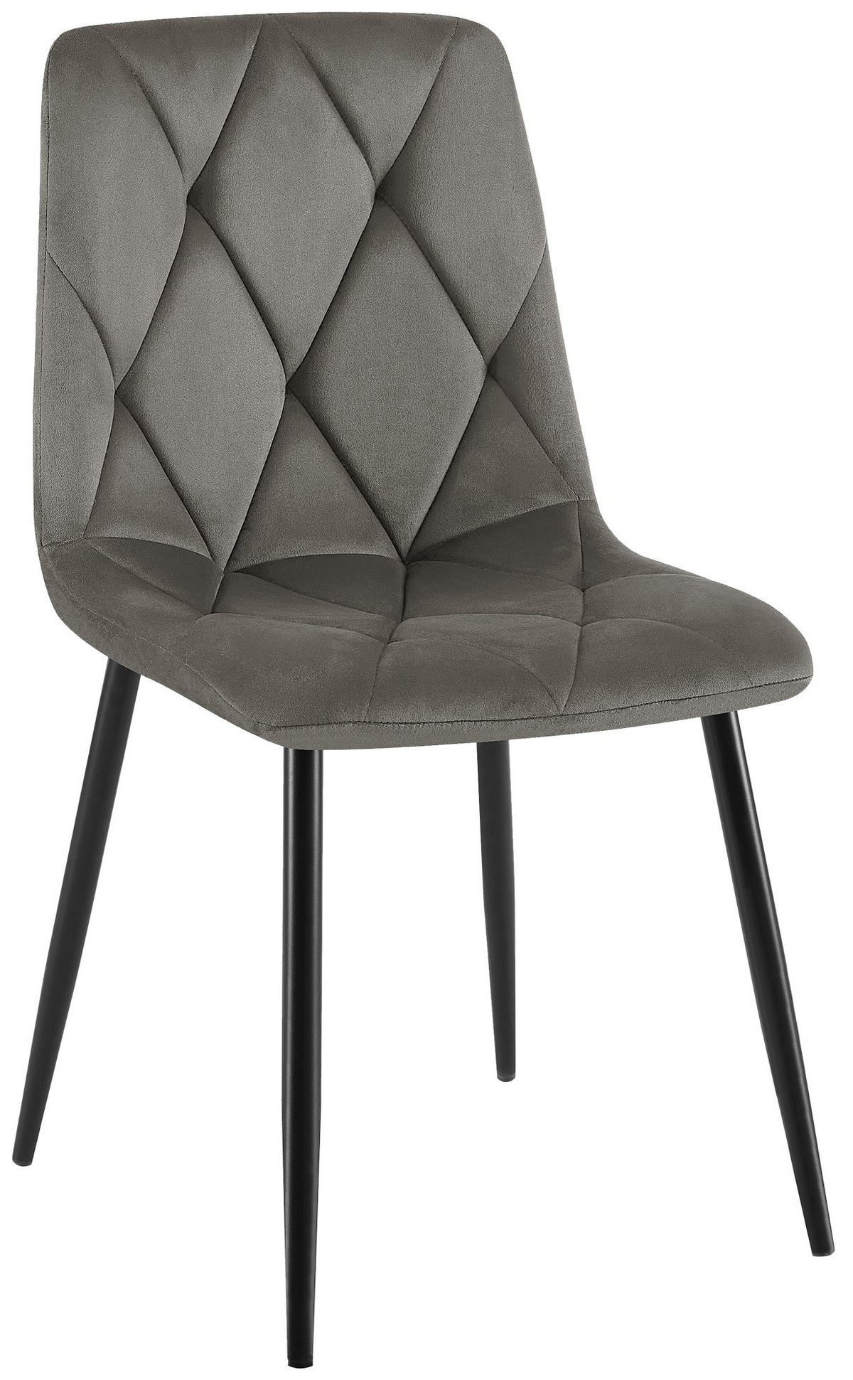 ESSZIMMERSTUHL Samt Anthrazit - Anthrazit/Schwarz, Textil/Metall (45/85/55cm) - CLP