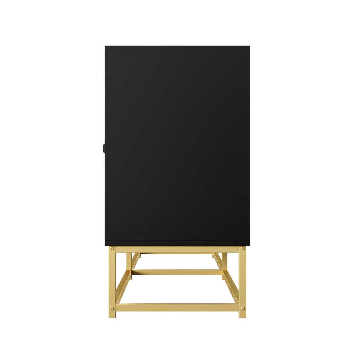SIDEBOARD DE-37532 160/38/75,5 cm mit 3 Doppeltüren Schwarz - Goldfarben, Holzwerkstoff (160/75.5/38cm) - ComfortXL