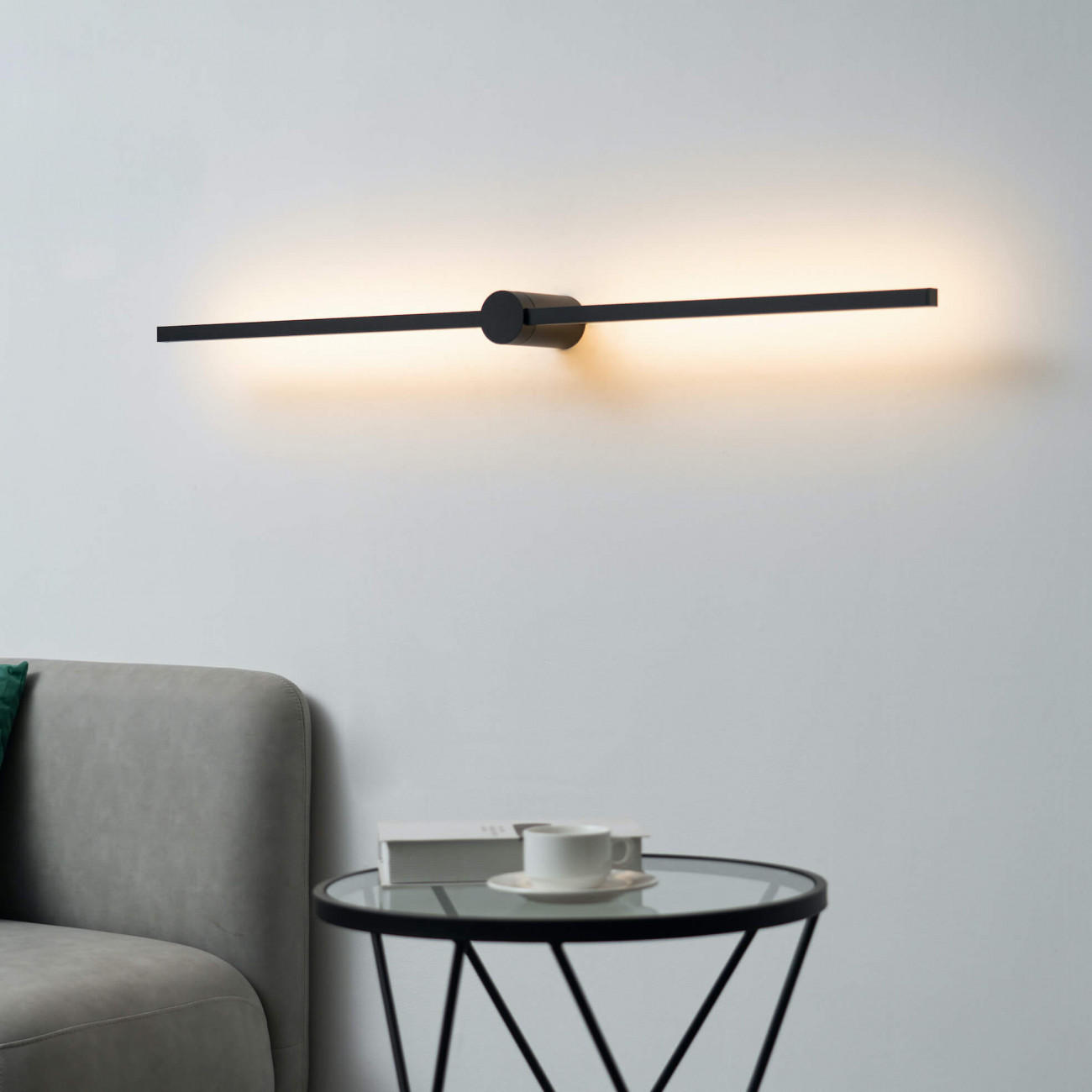WANDLEUCHTE Eydon, Schwarz, 113cm - Schwarz, Metall (13/6.5/113cm) - KOSILUM