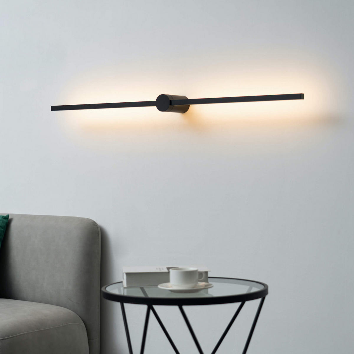 WANDLEUCHTE Eydon, Schwarz, 113cm - Schwarz, Metall (13/6.5/113cm) - KOSILUM