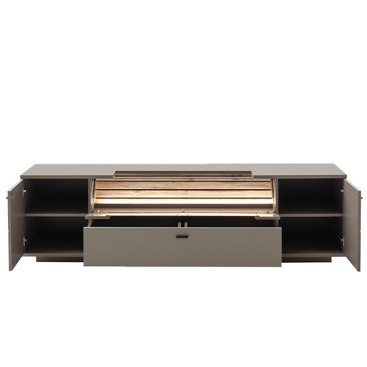 WOHNZIMMER-SET 4-TLG. Liezen-05 - Grau, Holzwerkstoff (670/177/60cm) - Lomado