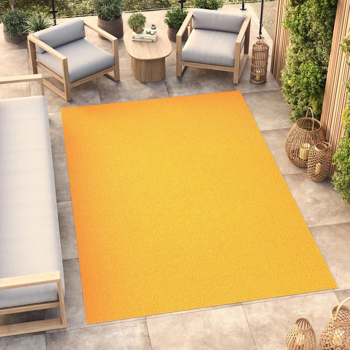 TAPISO MONO Outdoor Teppich Gelb 180/250 cm - Gelb, Textil (180/250cm) - Tapiso