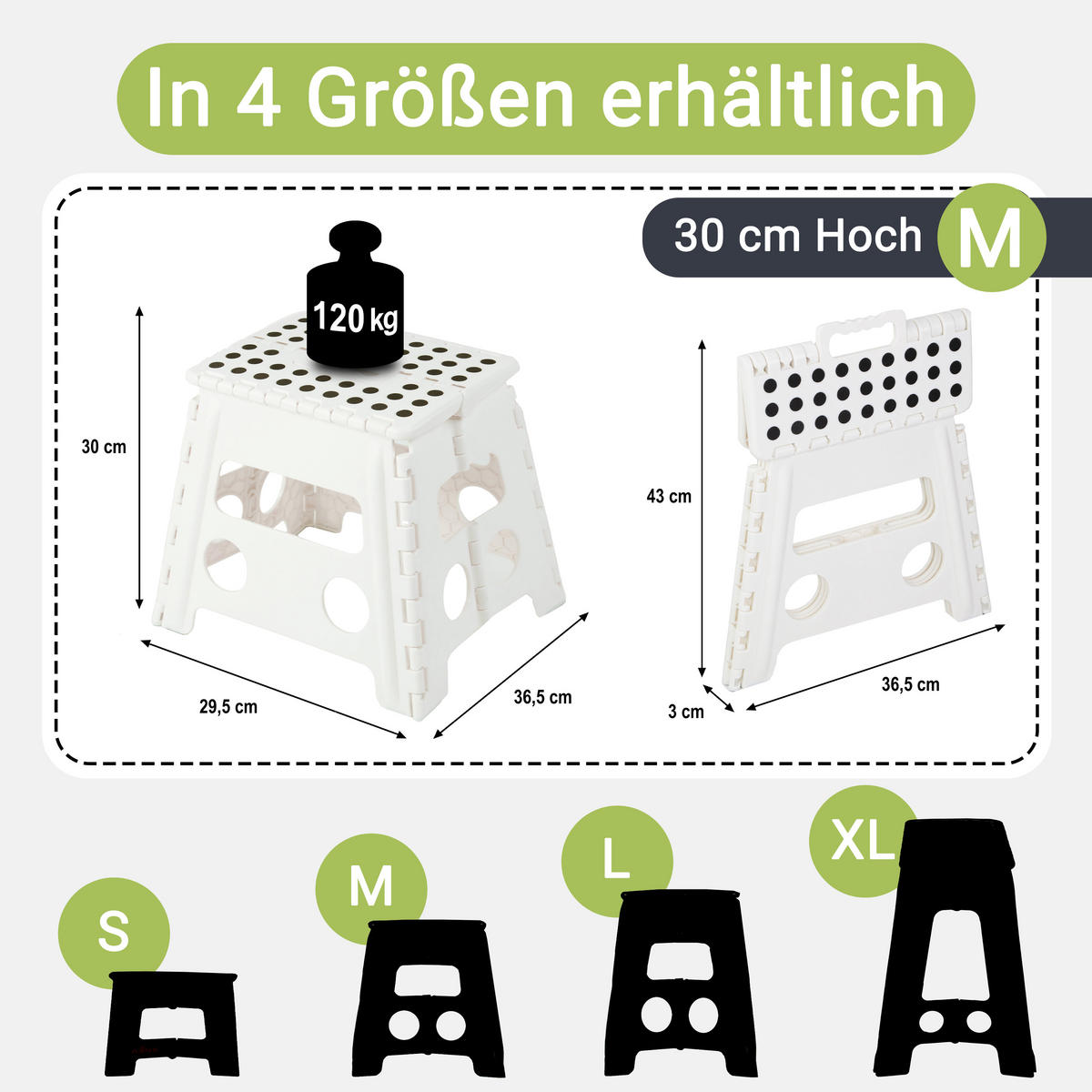 KLAPPHOCKER, 100% Kunststoff - Weiß, Kunststoff (29/30/22cm) - Zollner