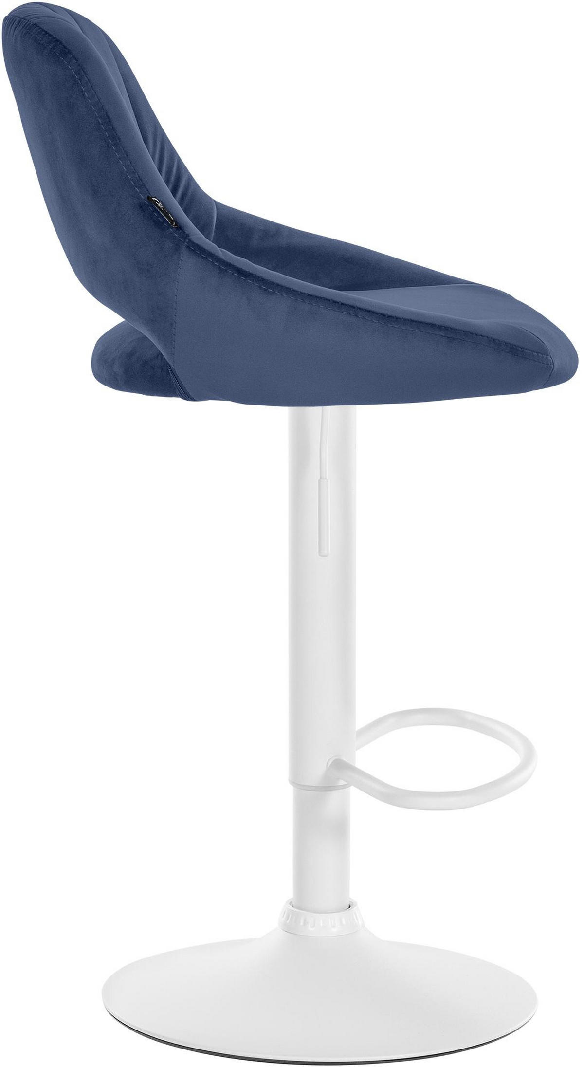 BARHOCKER 2er Set Samt blau - Blau/Weiß, Textil (47/85/48cm) - CLP