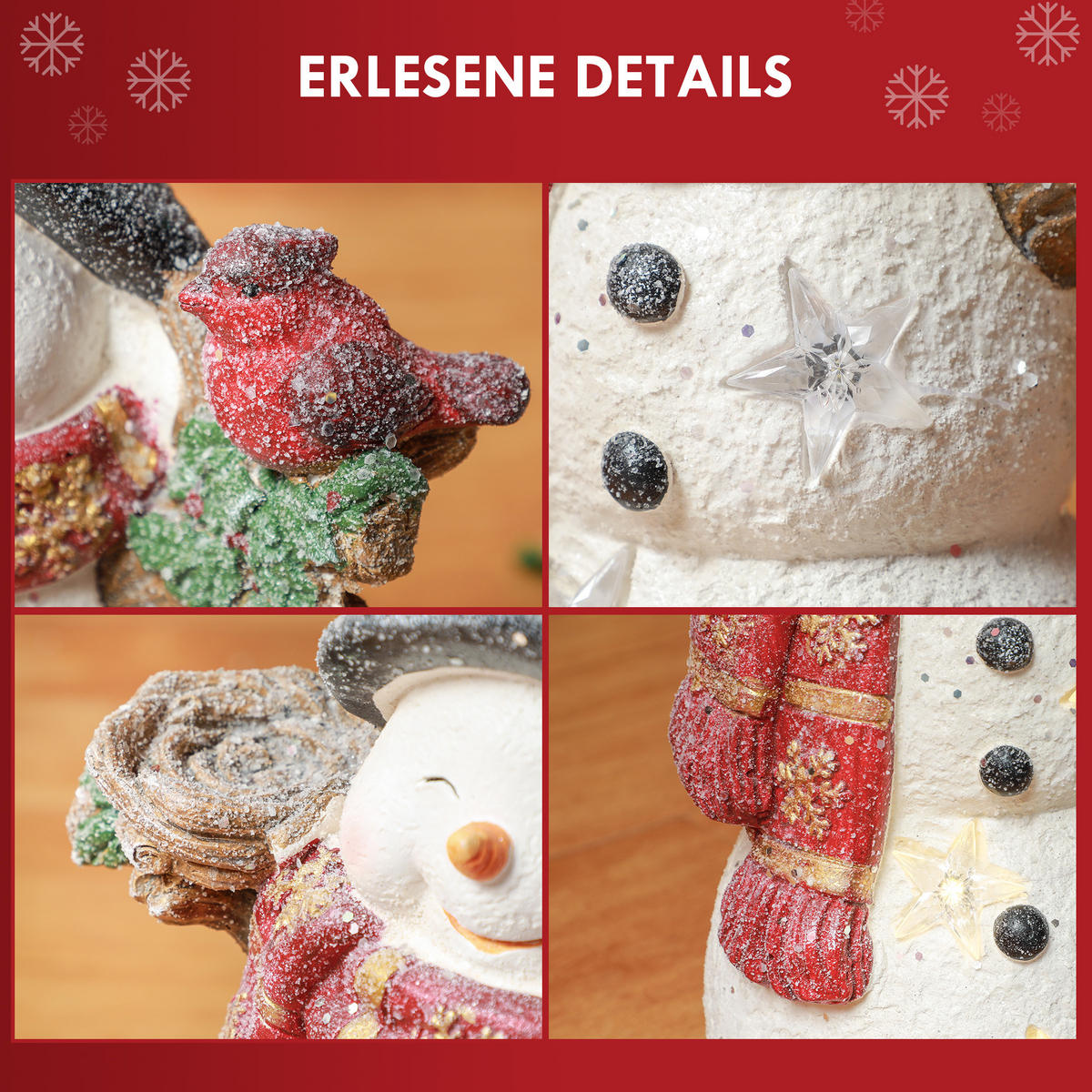 WEIHNACHTSFIGUR - Rot/Weiß, Kunststoff (15.5/38/25cm) - HOMCOM