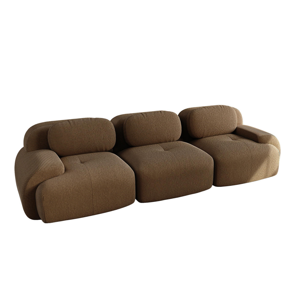 SOFA modular rahmenlos Cord Brown - Braun, Kunststoff (103/75/298cm) - Meubliv