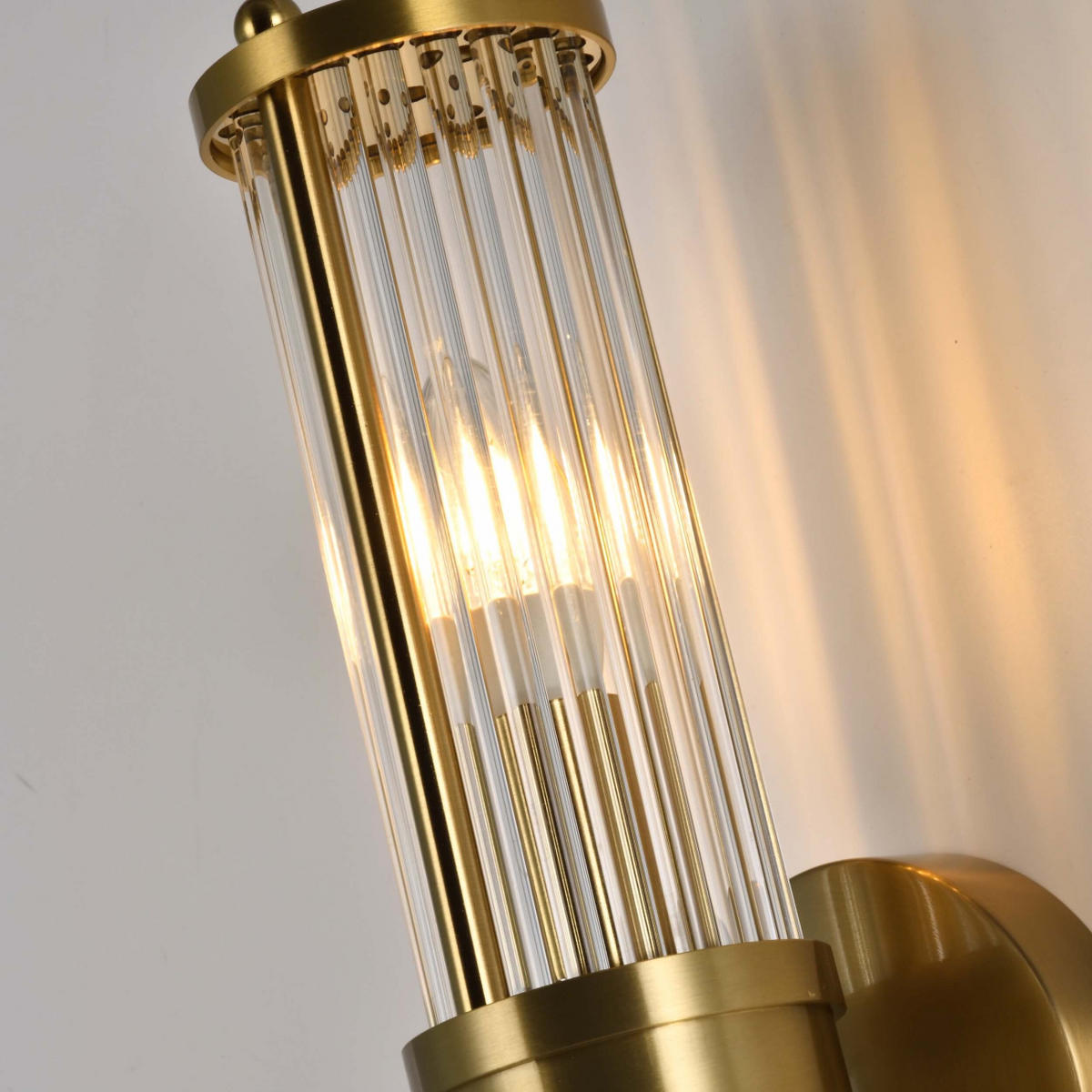 WANDLEUCHTE Medilia, Transparent und goldfarben, 50cm - Transparent, Glas (9/50/13cm) - KOSILUM