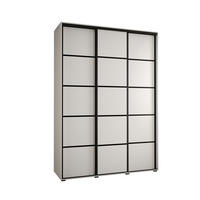 SCHWEBETÜRENSCHRANK 235,2/180/60 3-türig - Schwarz/Weiß, Holz/Metall (180/235/60cm) - Abiks Möbel