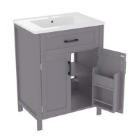 BADEZIMMERSCHRANK mit Waschbecken 60 x 46 x 84,8 cm Grau - Grau, Holzwerkstoff (46/84.8/60cm) - Beauniv