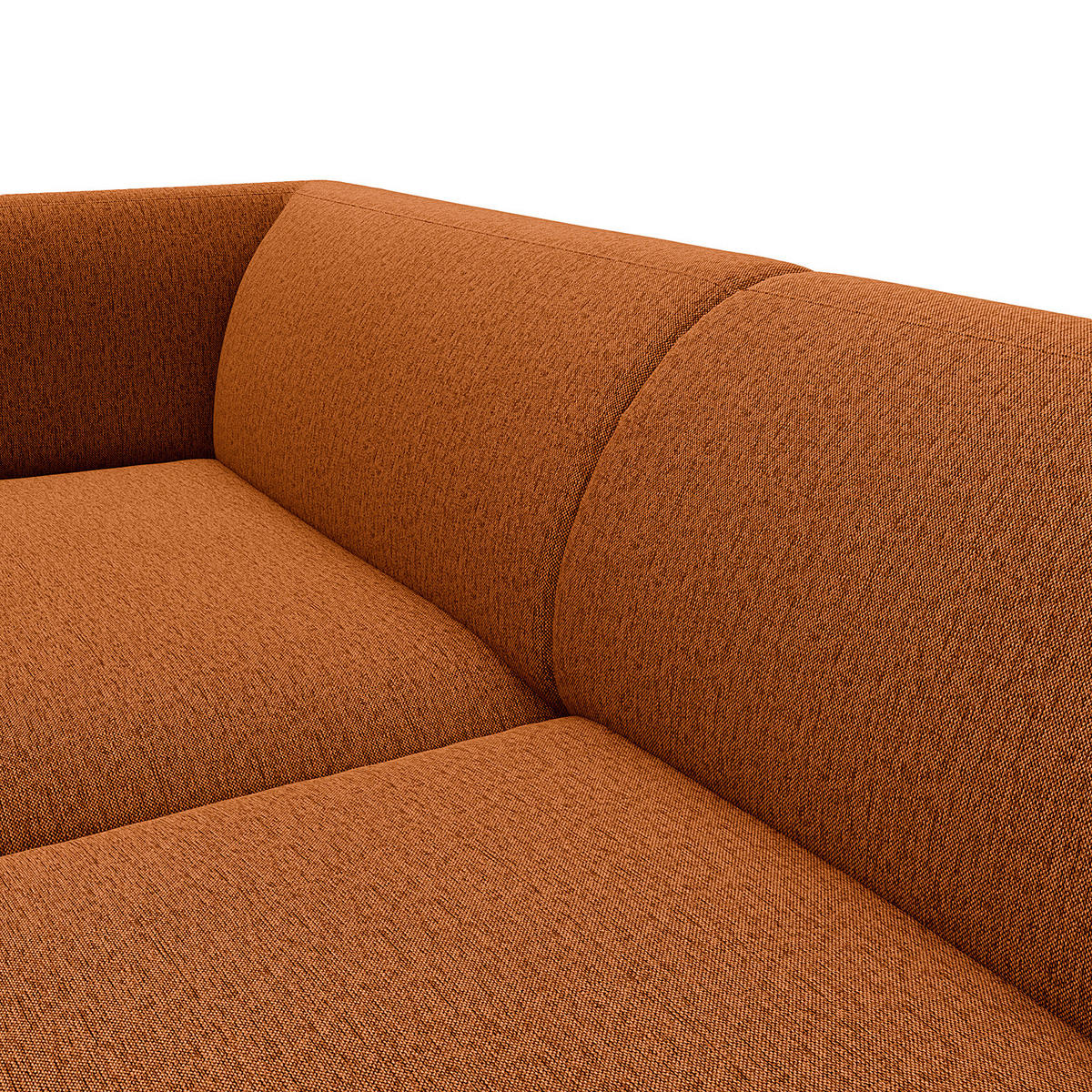 2,5-SITZER ECKSOFA mit Longchair - Rostfarben/Schwarz, Textil/Metall (271/148cm) - home24