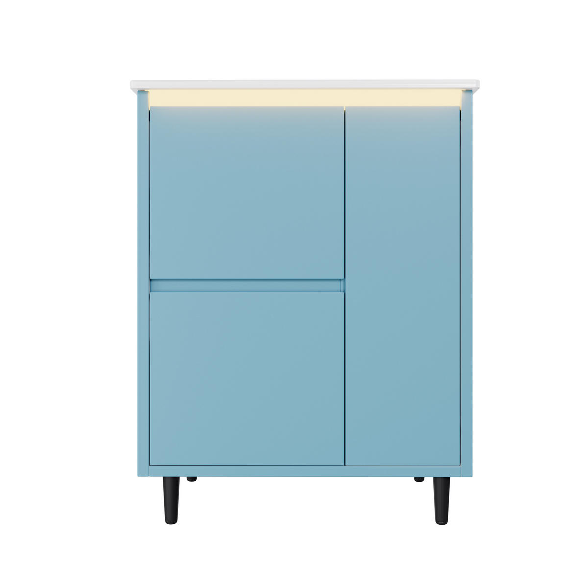 WASCHTISCHKOMBI 61/46.5/87 cm Blau mit 2 Schubladen, ohne Wasserhahn - Blau, Holz/Holzwerkstoff (46.5/87/61cm) - Oxeza