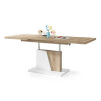COUCHTISCH rechteckig Sonoma Eiche - Weiß ausziehbar höhenverstellbar - Weiß/Sonoma Eiche, Holzwerkstoff (70/120/60cm) - designimpex