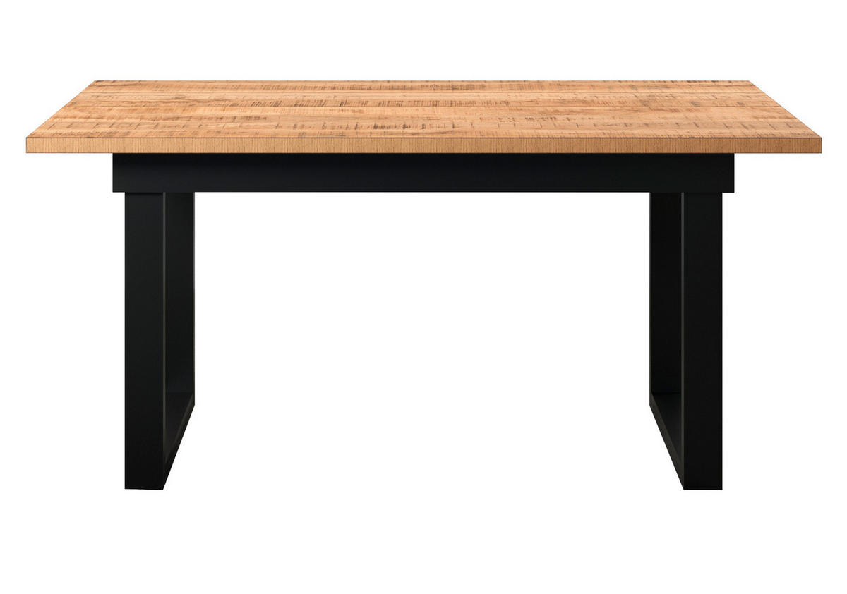 ESSTISCH Mango, schwarz 160 x 90 cm, Küchentisch in modernem Design - Schwarz/Naturfarben, Holzwerkstoff/Metall (90/160/76cm) - Top.Furn