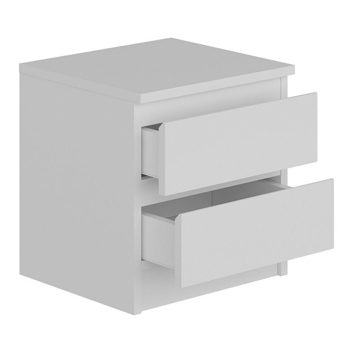 NACHTTISCH Fuglebjerg - Weiß, Holzwerkstoff (40/42/37cm) - [en.casa]