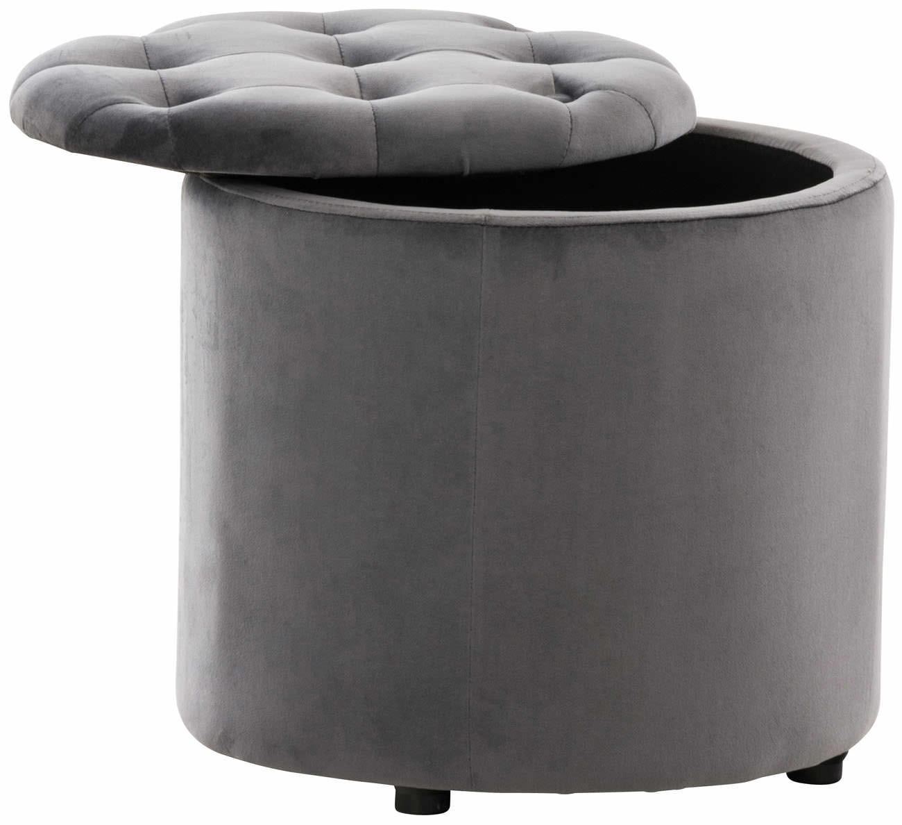 SITZWÜRFEL Samt Grau - Schwarz/Grau, Kunststoff/Textil (44/42/44cm) - CLP