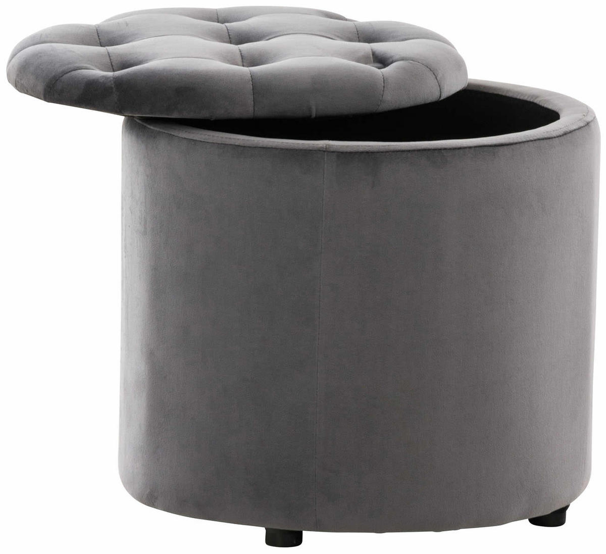 SITZWÜRFEL Samt Grau - Schwarz/Grau, Kunststoff/Textil (44/42/44cm) - CLP