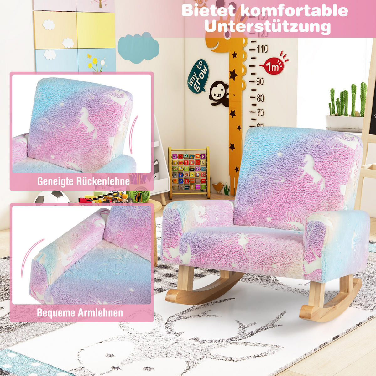 KINDERSOFA 50cm Mehrfarbig - Multicolor, Textil (49/50/56cm) - COSTWAY