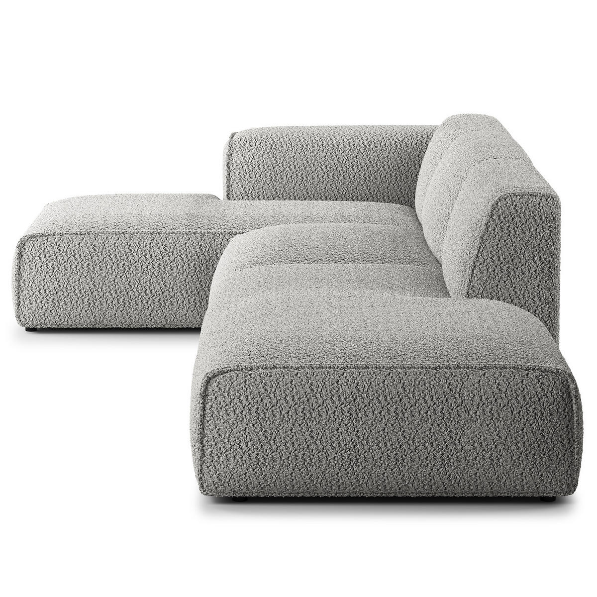 ECKSOFA mit Chaiselongue - Schwarz/Grau, Kunststoff/Textil (290/173cm) - home24