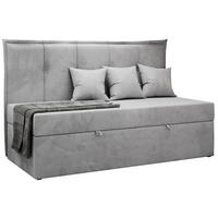 BOXBETT BANCO 90/200 Hellgrau Velvet hydrophob - H3 - Hellgrau, Holz/Textil (90/200cm) - MKS