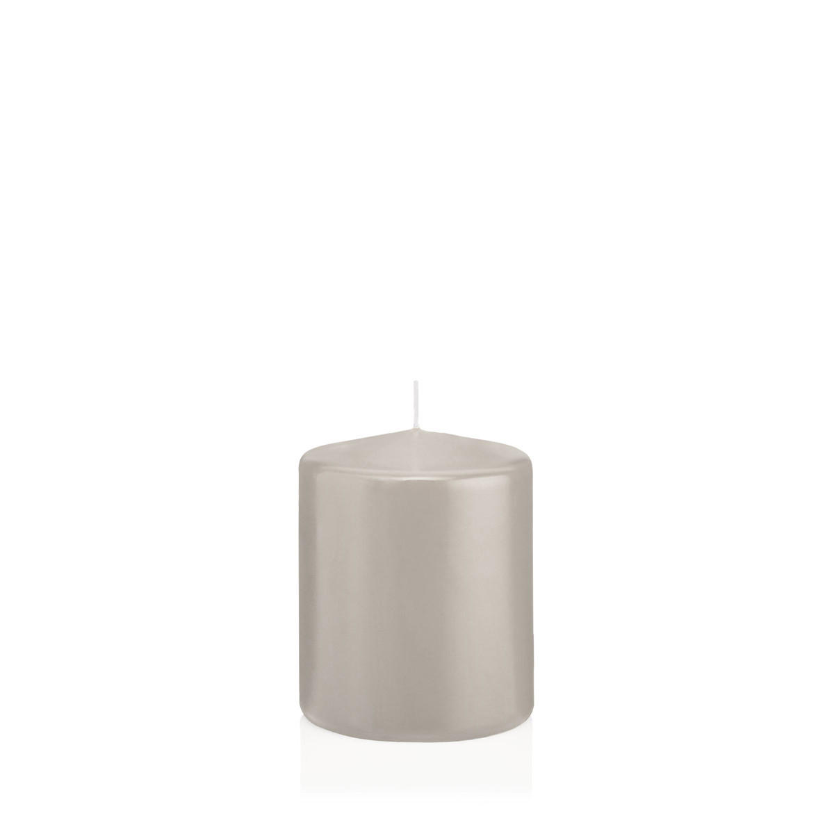 STUMPENKERZEN Zinn Grau Ø 78 x 100 mm, 8 Stück - Hellgrau, Paraffin (8/10cm) - Wiedemann Kerzen