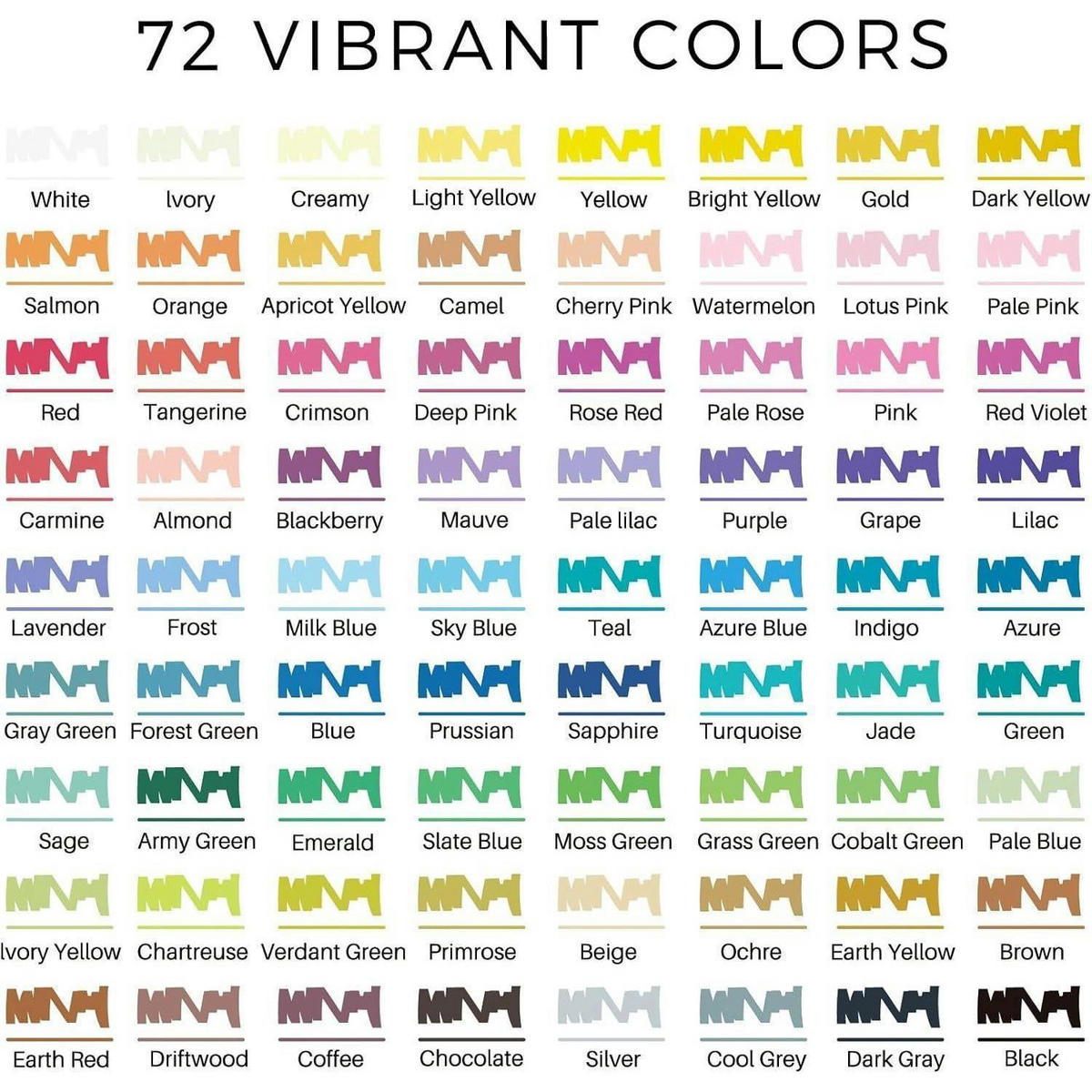 ACRYLSTIFTE 72 Farben Set Dual Tip - Multicolor, Kunststoff (10/10/15cm)