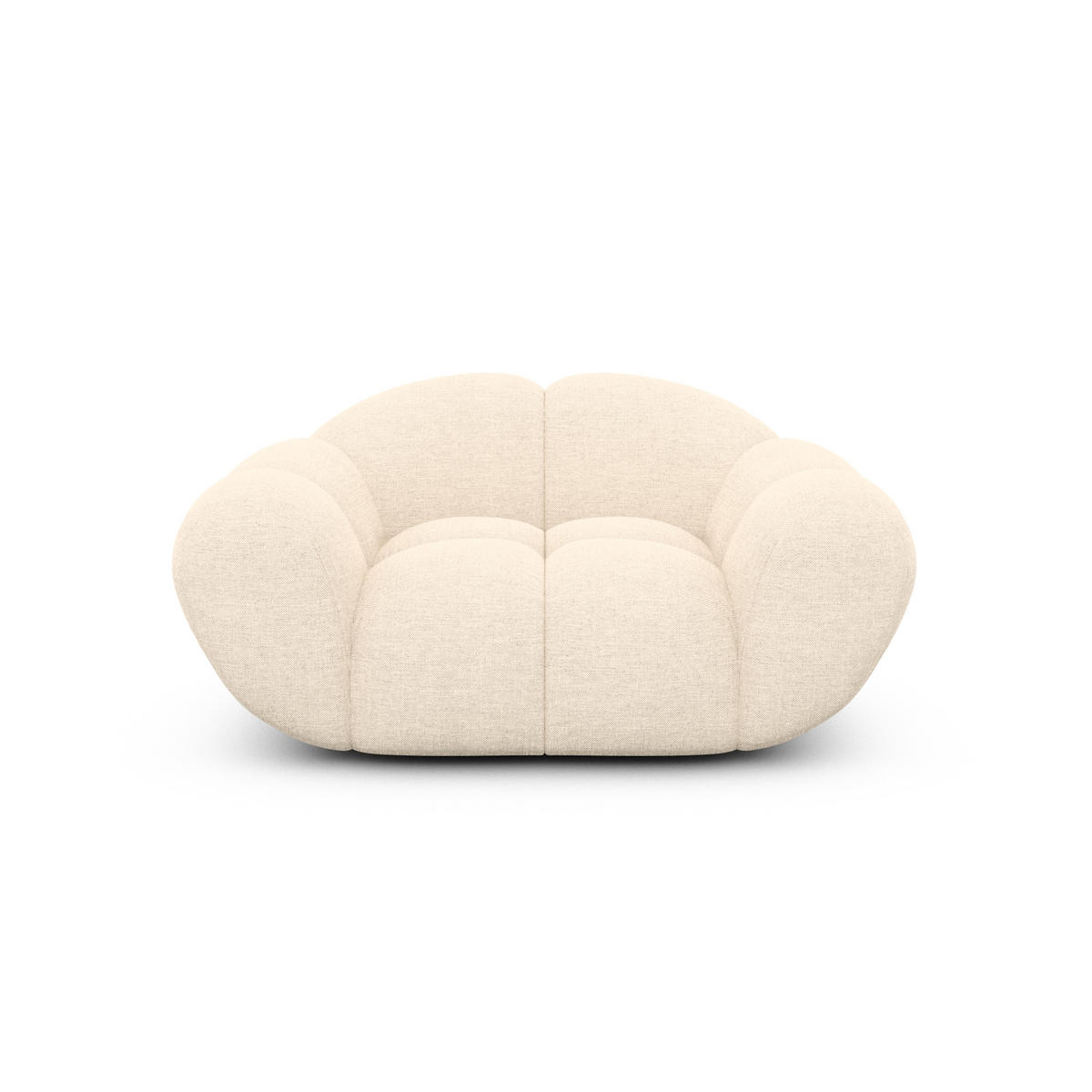 SESSEL Strukturstoff Creme - Creme, Textil (135/70/93cm) - VAROYAL