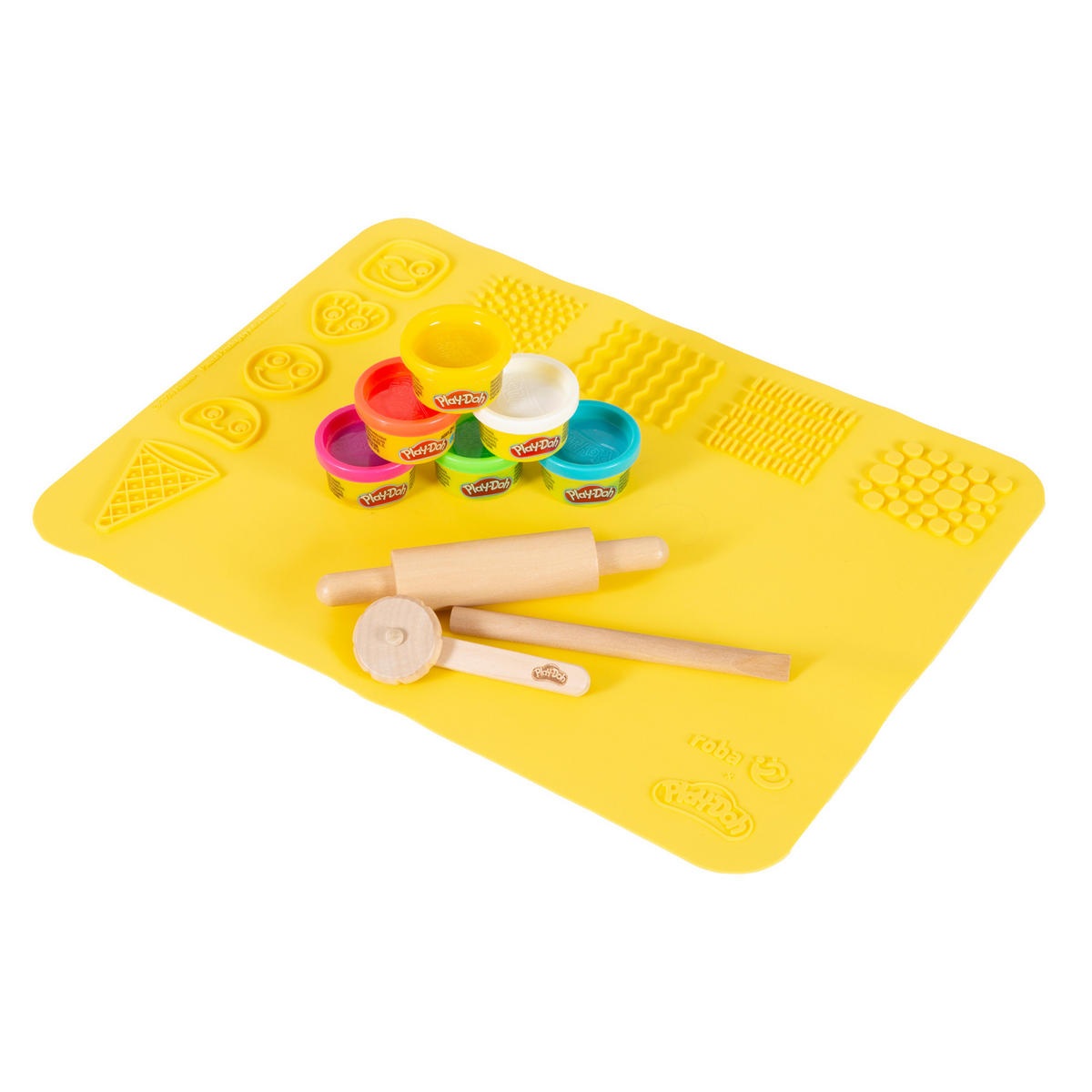 SPIELSET KNETE roba x Play-Doh Mittel - Grau, Holz/Kunststoff (30/40/1cm) - Roba