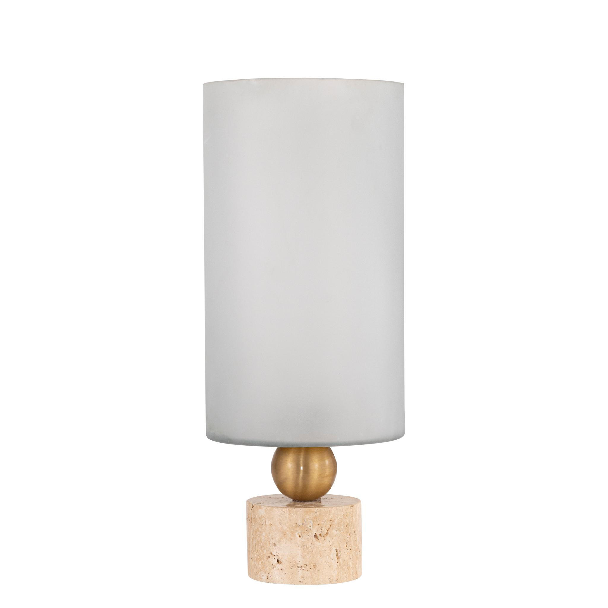 WINDLICHT Levee Beige 20/20/50cm - Beige, Glas (20/50/20cm) - PTMD Collection