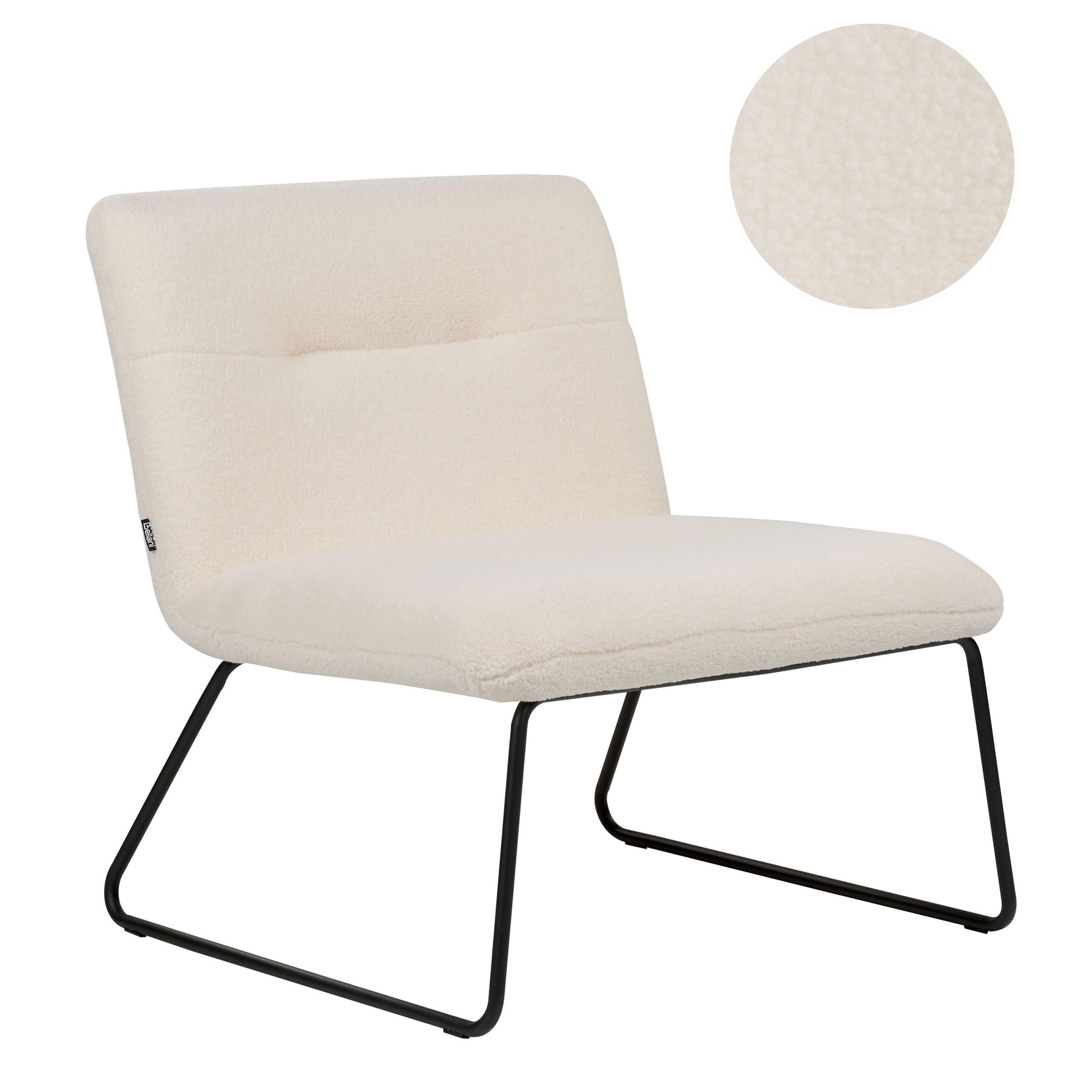 SESSEL Bouclé Weiß/Schwarz Cotulla - Schwarz/Weiß, Textil (69/78/77cm) - Beliani