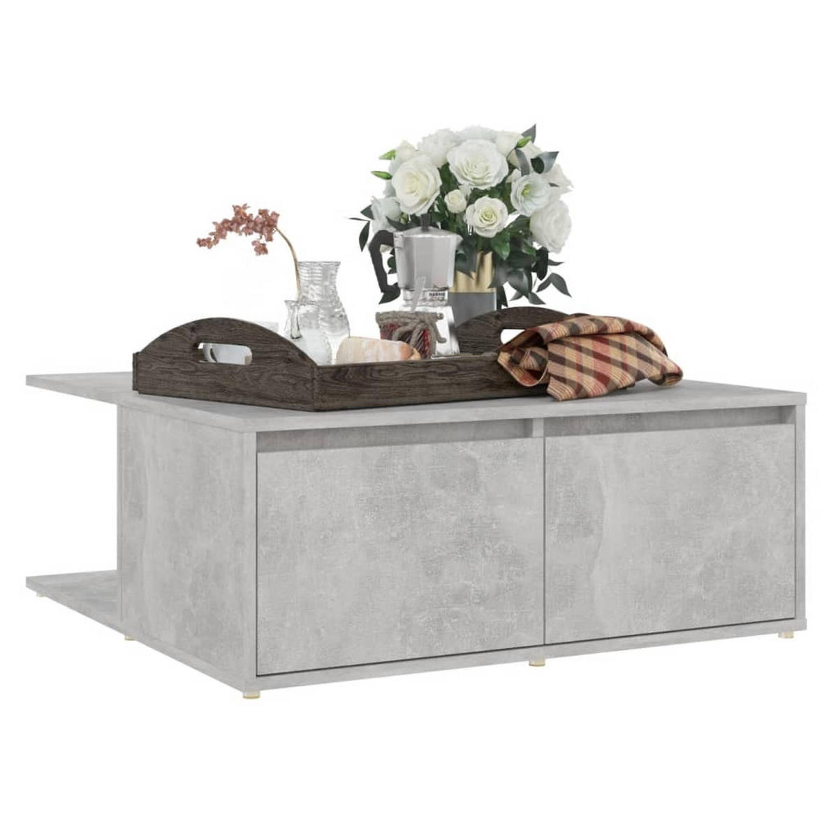 COUCHTISCH Betongrau 80x80x31 cm Holzwerkstoff - Grau, Holzwerkstoff (80/80/31cm) - furnicato