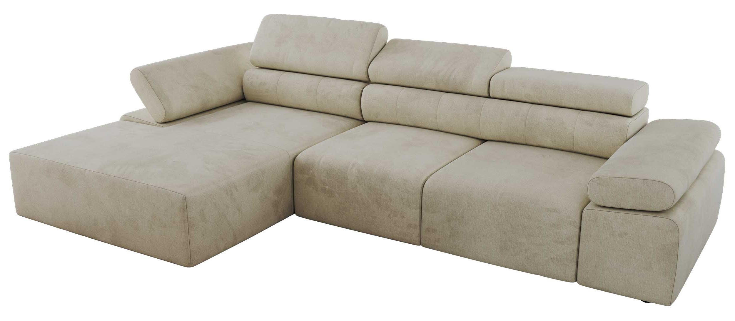 ECKSOFA RILASSO L Beige Velvet - links - Beige/Schwarz, Kunststoff/Textil (296/174cm) - MKS