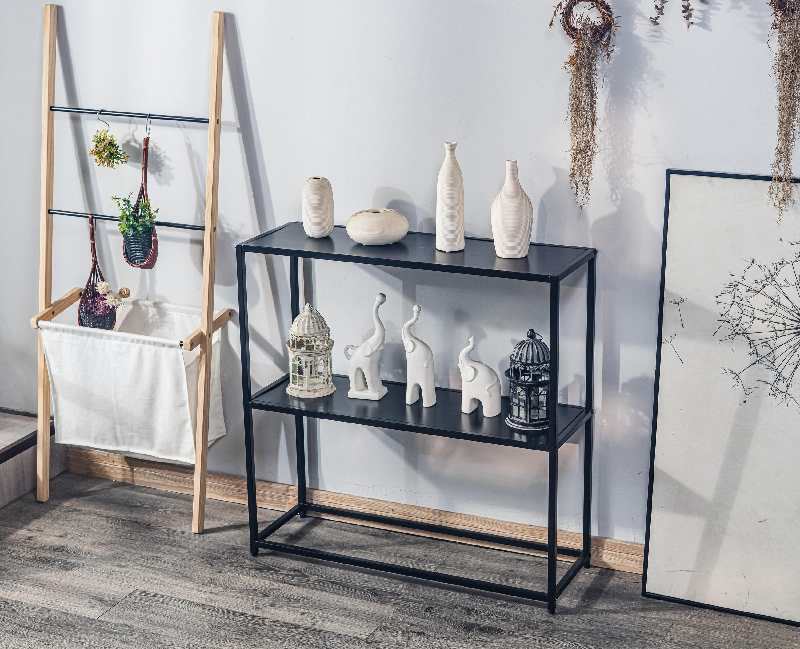 NACHTTISCH Rechteckig Schwarz 80 x 27 x 80 cm - Schwarz, Metall (27/80/80cm) - Nordlys