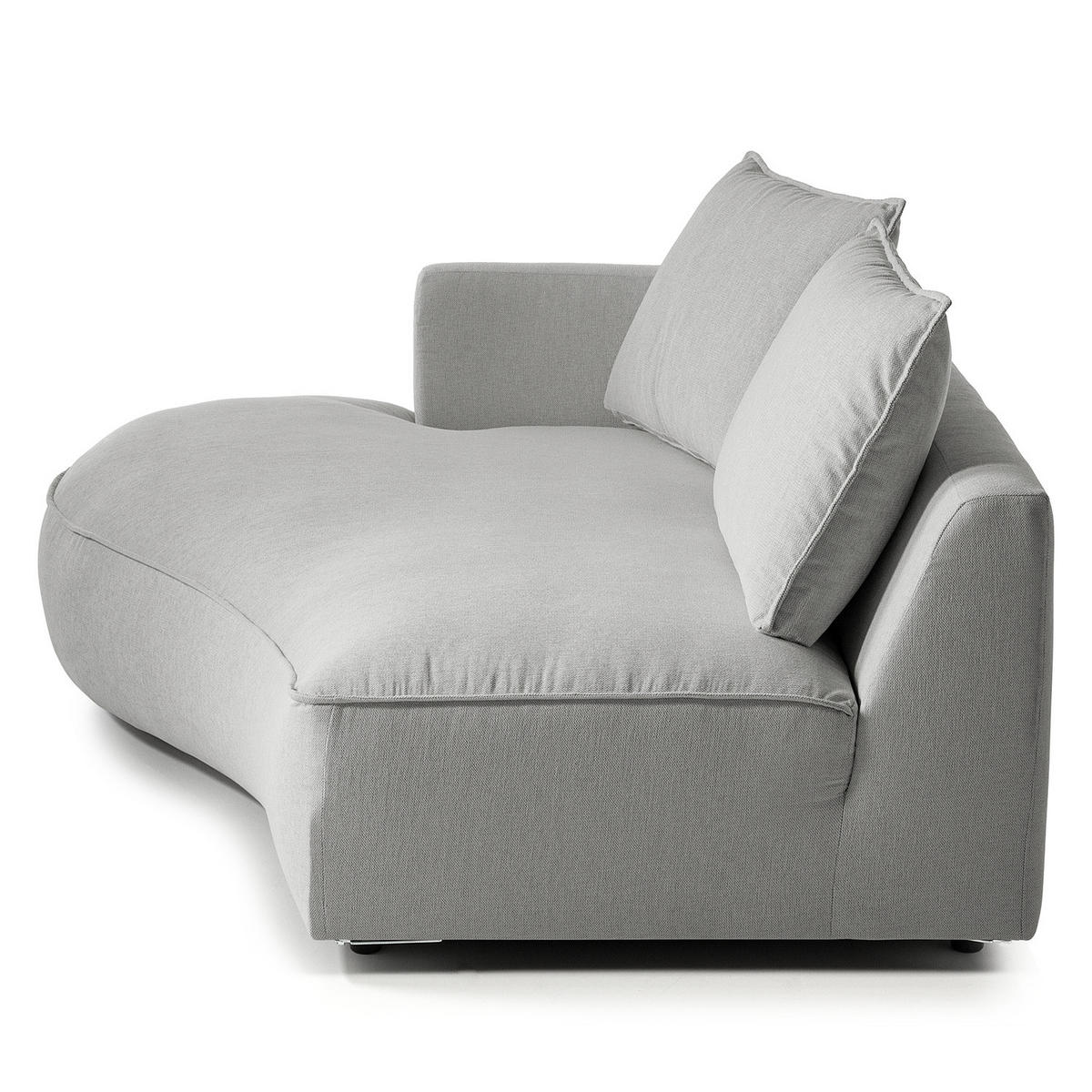 OTTOMANE - modular - Hellgrau/Schwarz, Kunststoff/Textil (196/82/146cm) - home24