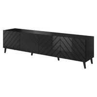 TV-LOWBOARD Abeto 200 - Schwarz/Graphitfarben, Holzwerkstoff/Kunststoff (200/52/42cm) - MIRJAN24