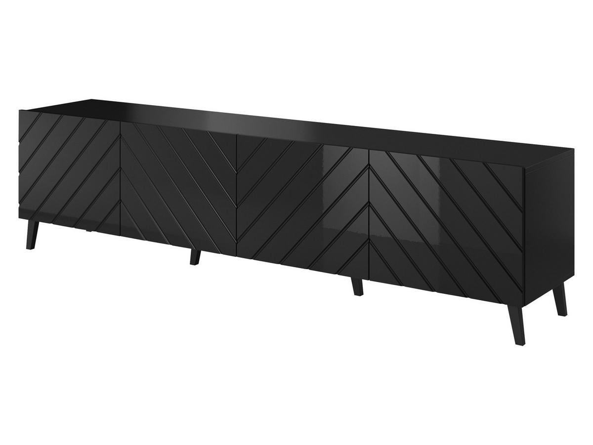 TV-LOWBOARD Abeto 200 - Schwarz/Graphitfarben, Holzwerkstoff/Kunststoff (200/52/42cm) - MIRJAN24