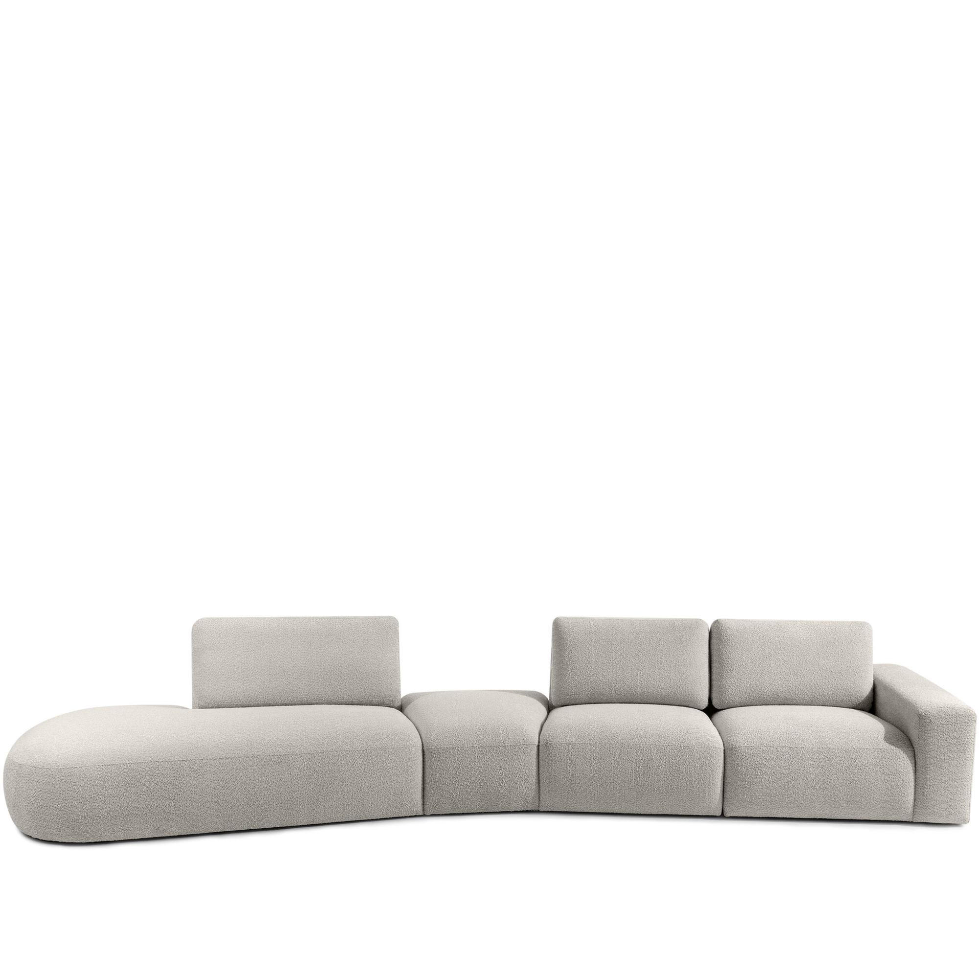 5-SITZER ECKSOFA ZUCCO Boucle links, Hellbraun - Hellbraun, Textil (430/84/105cm) - KONSIMO®