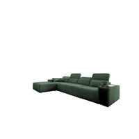 ECKSOFA mit Schlaffunktion und Mindy XII Stoff Verita Grün Links - Grün, Holz (202/348cm) - Kaiser Möbel
