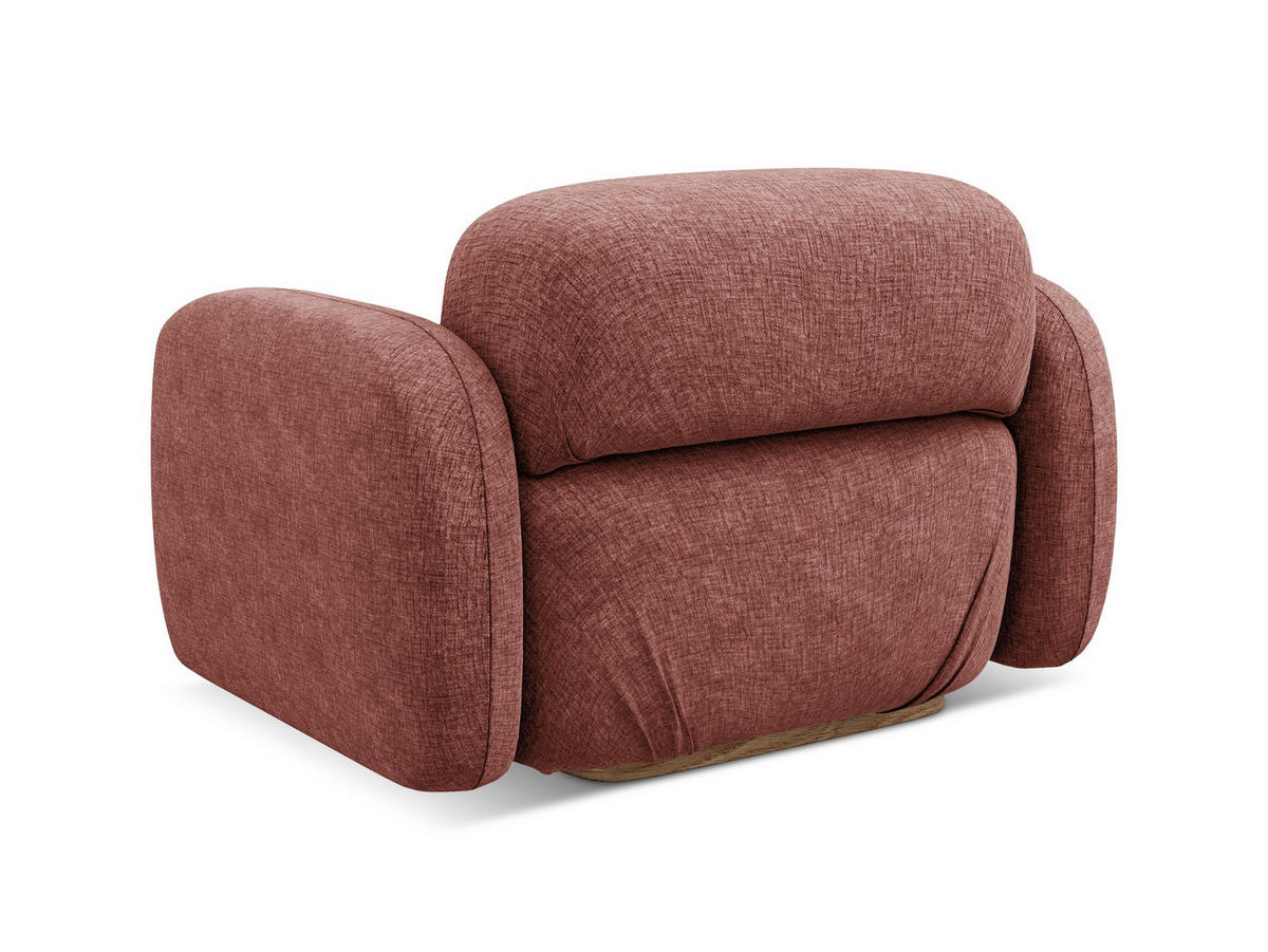 SESSEL Chenille Stoff Pink - Pink/Hellrosa, Holz/Textil (110/73/95cm) - Makamii