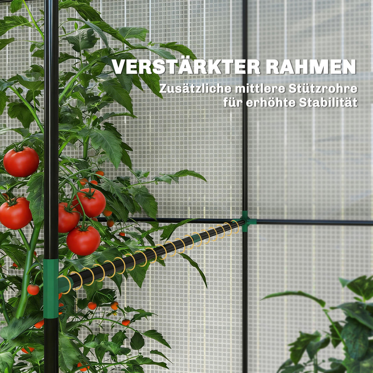 FOLIENGEWÄCHSHAUS Stahl PE Weiß - Weiß, Kunststoff (140/200/200cm) - Outsunny