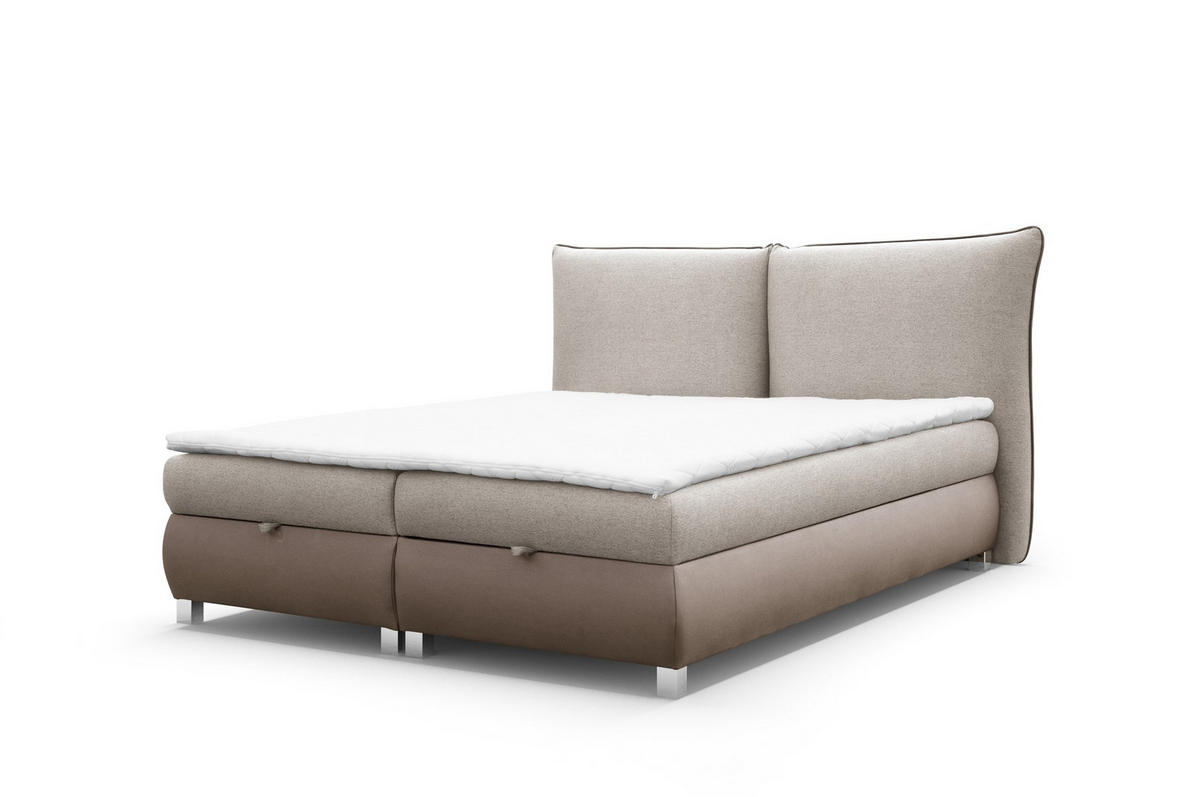 BOXBETT Valentin In Neve - Beige, Holzwerkstoff/Textil (120/200cm) - Fun Möbel