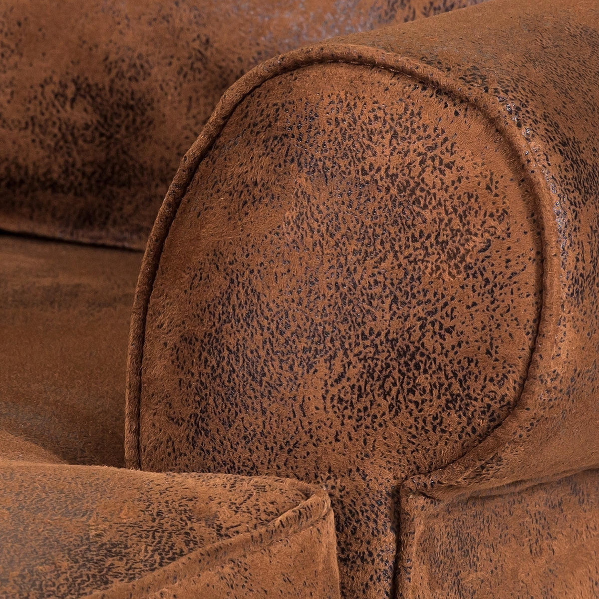 OHRENSESSEL XXL - Antiklederoptik, Braun - Braun, Holz/Textil (94/95/134cm) - home24